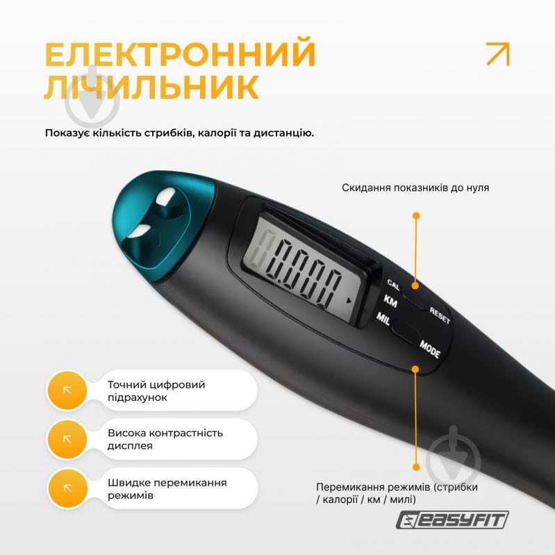 Скакалка EasyFit для бокса TwinRope 2,8 м черный-зеленый - фото 4