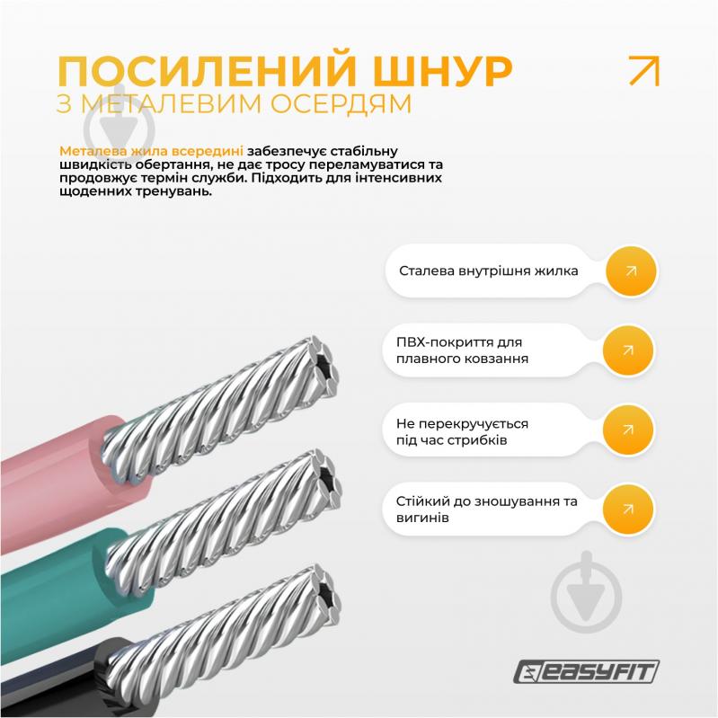 Скакалка EasyFit для бокса TwinRope 2,8 м черный-зеленый - фото 5
