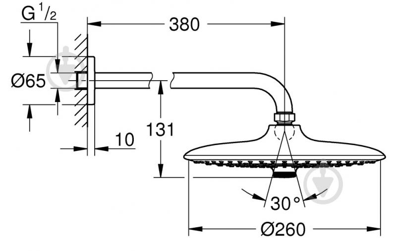 Верхний душ Grohe Euphoria 260 26458000 - фото 2