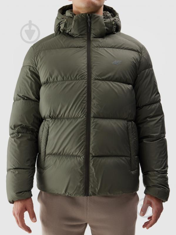 Пуховик мужской зимний 4F DOWN JACKET M513 4FWAW24TDJAM513-44S р.2XL хаки - фото 11