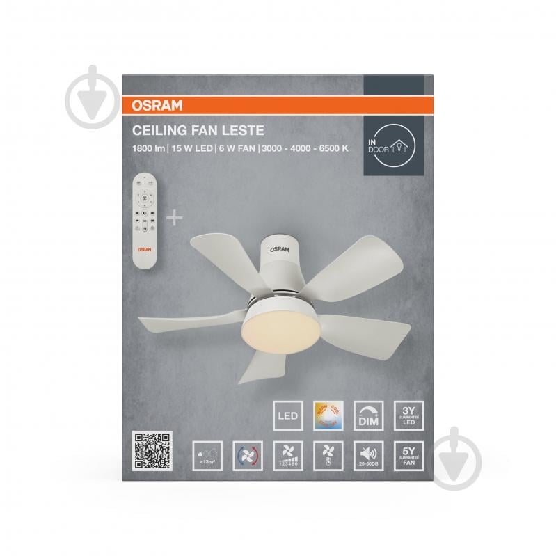 Люстра-вентилятор Osram Ceiling DIM 15 Вт белый FAN LESTE - фото 17