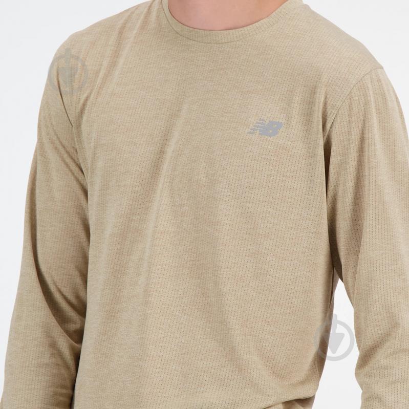 Футболка New Balance NB ATHLETICS RUN LONG SLEEVE TEE MT41256ST2 р.2XL бежевый - фото 4