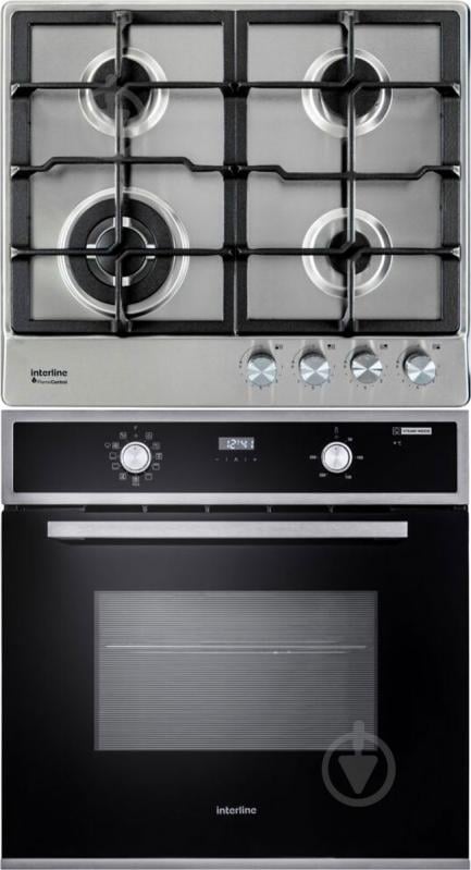 Комплект вбудовуваної техніки Interline духова шафа OES 543 ECC XA + варильна поверхня HGS 763 FGT XM FLAME - фото 1 Комплект вбудовуваної техніки Interline духова шафа OES 543 ECC XA + варильна поверхня HGS 763 FGT XM FLAME - фото 1