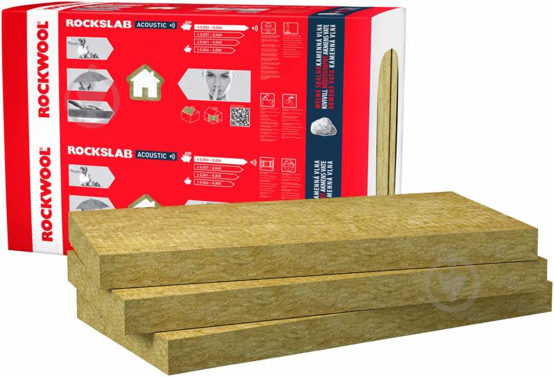 Базальтовая вата ROCKWOOL RockSlab Acoustic 100 мм 2,44 кв.м - фото 1