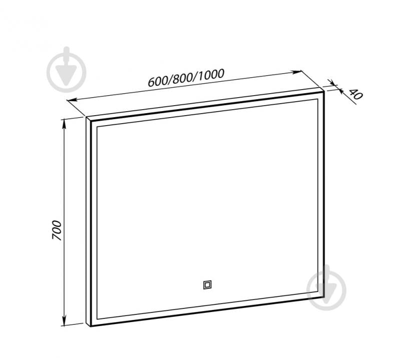 Зеркало со встроенной подсветкой Aqua Rodos Luce black 100х70 sensor - фото 7