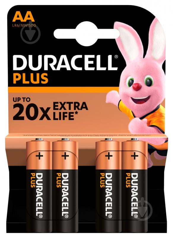 Батарейки Duracell Plus LR06 AA (R6, 316) 4 шт. - фото 7