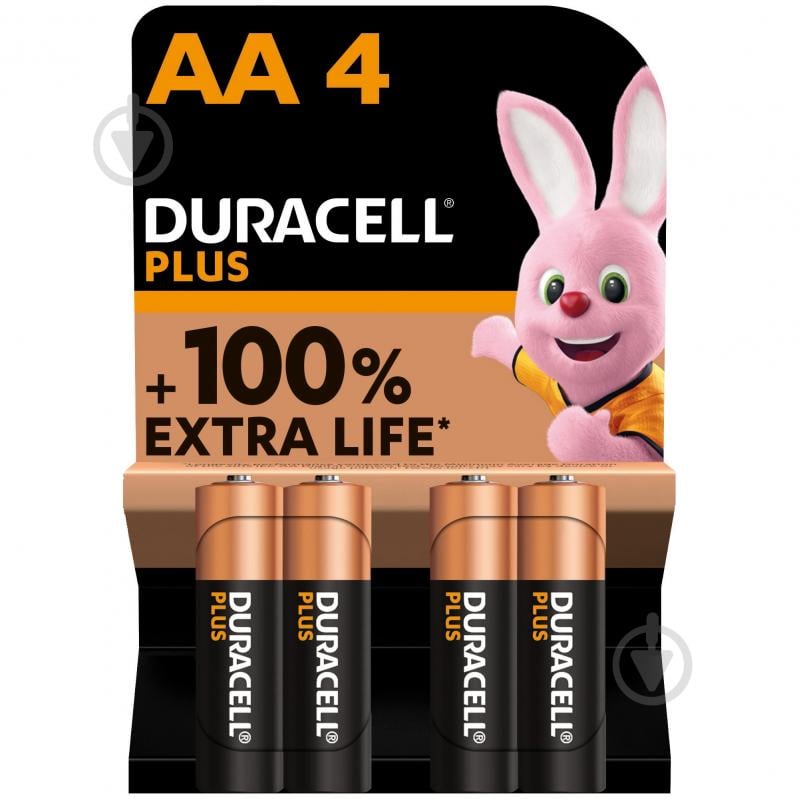 Батарейки Duracell Plus LR06 AA (R6, 316) 4 шт. - фото 1