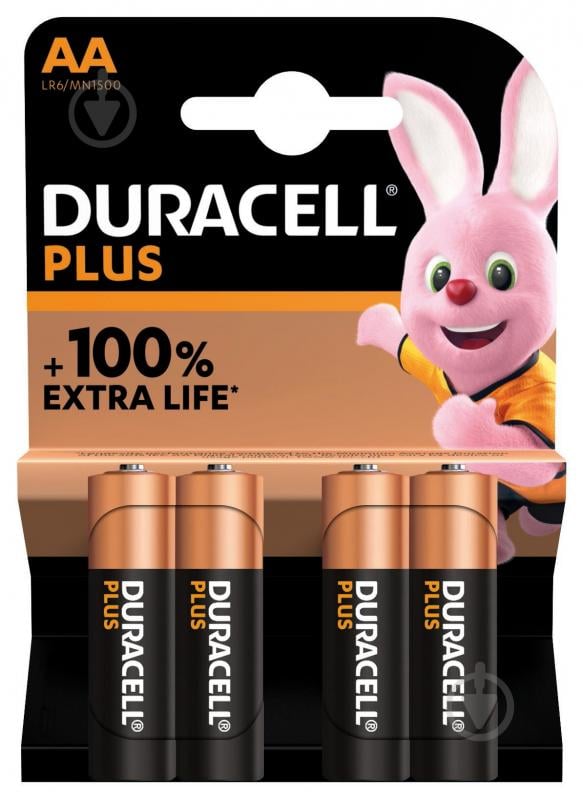 Батарейки Duracell Plus LR06 AA (R6, 316) 4 шт. - фото 2