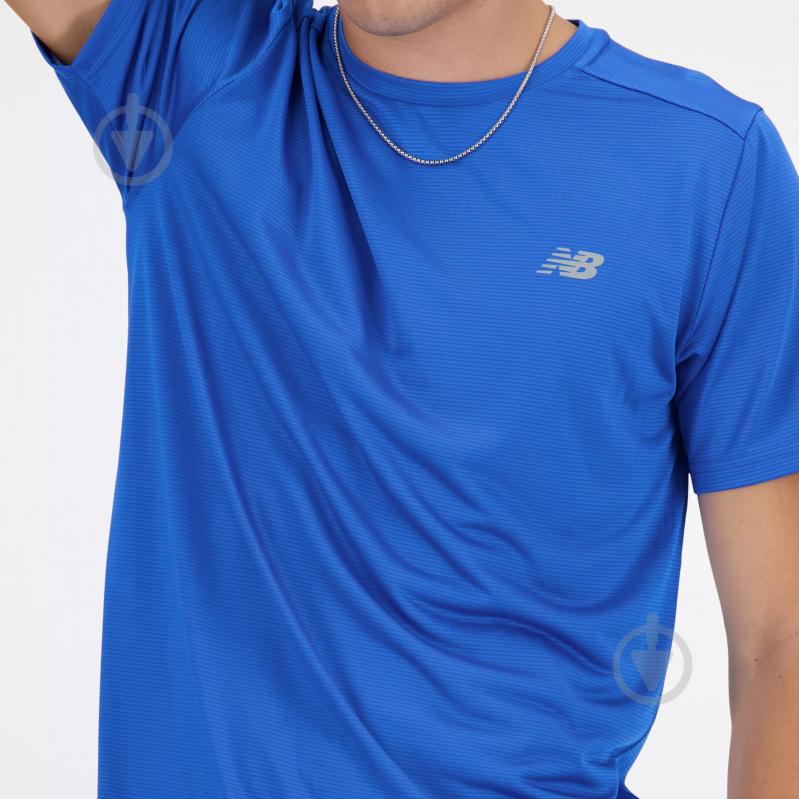 Футболка New Balance NEW BALANCE RUN SHORT SLEEVE MT41222BUL р.L голубой - фото 4