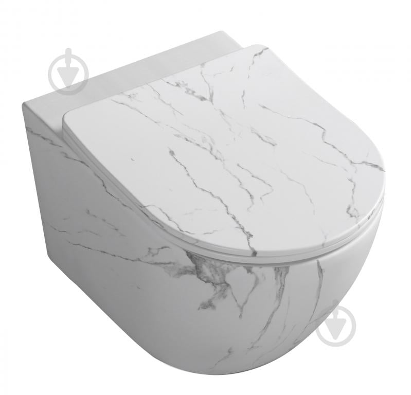 Унитаз подвесной ScandiSPA MARBLE WHITE TORNADO, сиденье Duroplast SLIM soft-close - фото 1 Унитаз подвесной ScandiSPA MARBLE WHITE TORNADO, сиденье Duroplast SLIM soft-close - фото 1