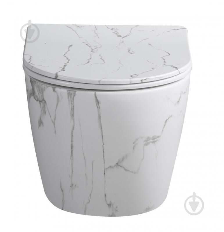 Унитаз подвесной ScandiSPA MARBLE WHITE TORNADO, сиденье Duroplast SLIM soft-close - фото 2 Унитаз подвесной ScandiSPA MARBLE WHITE TORNADO, сиденье Duroplast SLIM soft-close - фото 2