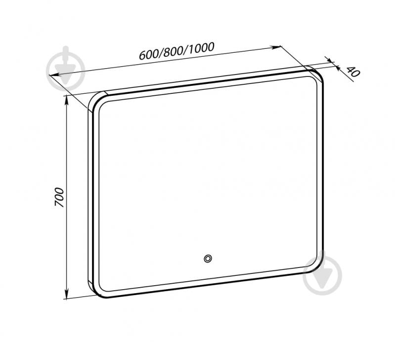 Зеркало со встроенной подсветкой Aqua Rodos Donato black 100х70 sensor - фото 2