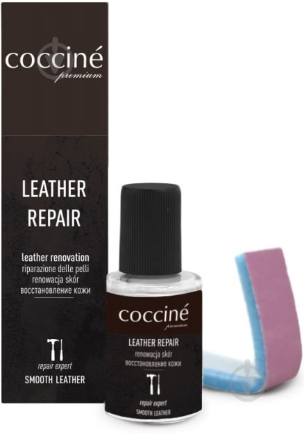 Крем для взуття COCCINE LEATHER REPAIR для гладкої шкіри з пензликом №02 10 мл чорний - фото 1