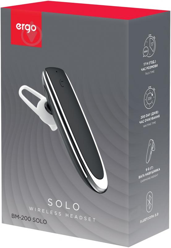 Гарнитура Ergo BM-200 Solo black (BM-200K) - фото 4