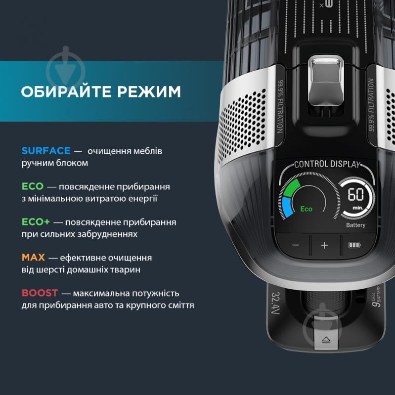 Пилосос акумуляторний Rowenta RH9958WO XForce Flex 14.60 black - фото 8