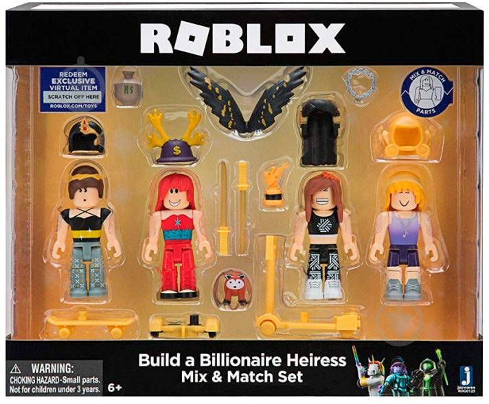 Набор Roblox Jazwares коллекционных Mix & Match Set Build a Billionaire Heiress W3 8 см 4 шт - фото 2