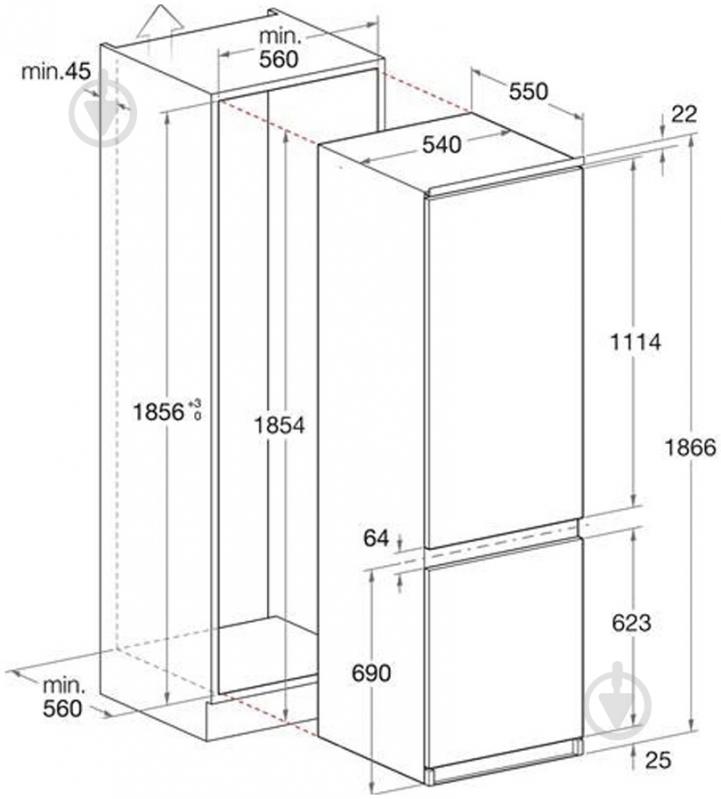 Встраиваемый холодильник Hotpoint BCB 33 AA E C - фото 2