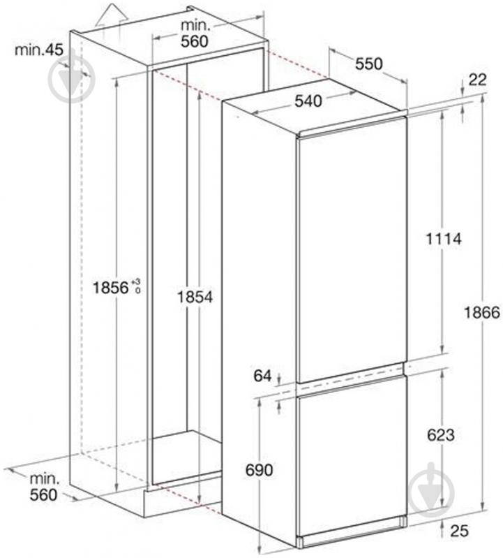 Встраиваемый холодильник Hotpoint BCB 33 AA - фото 2