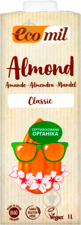 Молоко Ecomil органічне рослинне Мигдаль 1 л 8428532230153 - фото 1