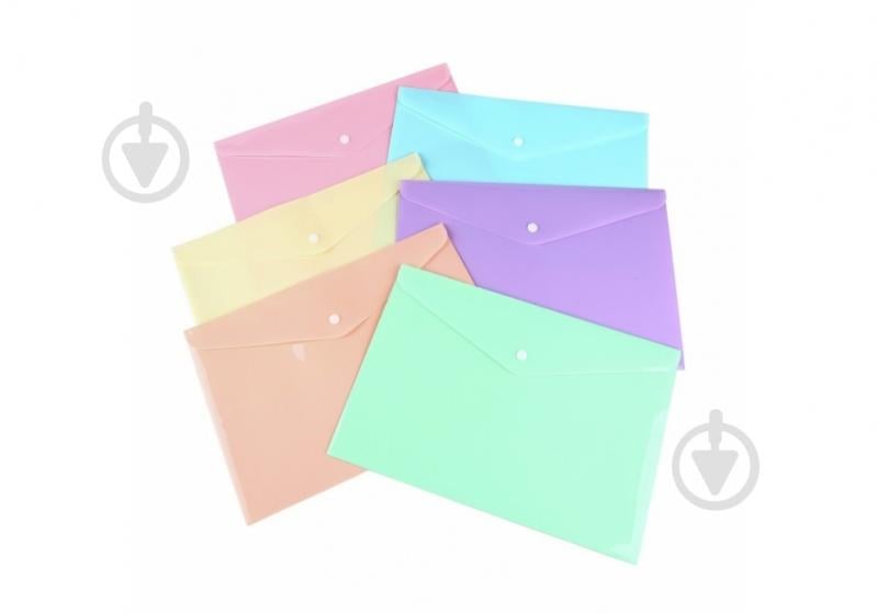 Папка-конверт А5 180 мкм глянець пастельна асорті Optima O31319 - фото 1 Папка-конверт А5 180 мкм глянець пастельна асорті Optima O31319 - фото 1