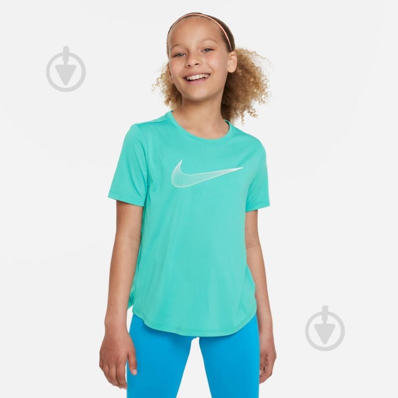 Футболка Nike G NK DF ONE SS TOP GX DD7639-317 р.M бирюзовый - фото 1