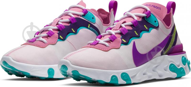 Кроссовки женские демисезонные Nike React Element 55 BQ2728-603 р.40,5 розовые - фото 1