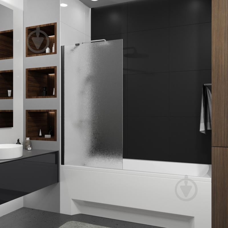 Шторка для ванны Koller Pool Proxima 800х1500 мм black matt, скло 8 мм grape - фото 2 Шторка для ванны Koller Pool Proxima 800х1500 мм black matt, скло 8 мм grape - фото 2