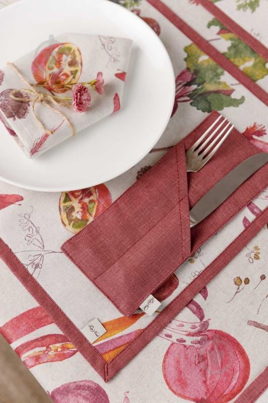 Чехол для приборов La Nuit "Овощи" Марсала 10x24 см - фото 6 Чехол для приборов La Nuit "Овощи" Марсала 10x24 см - фото 6