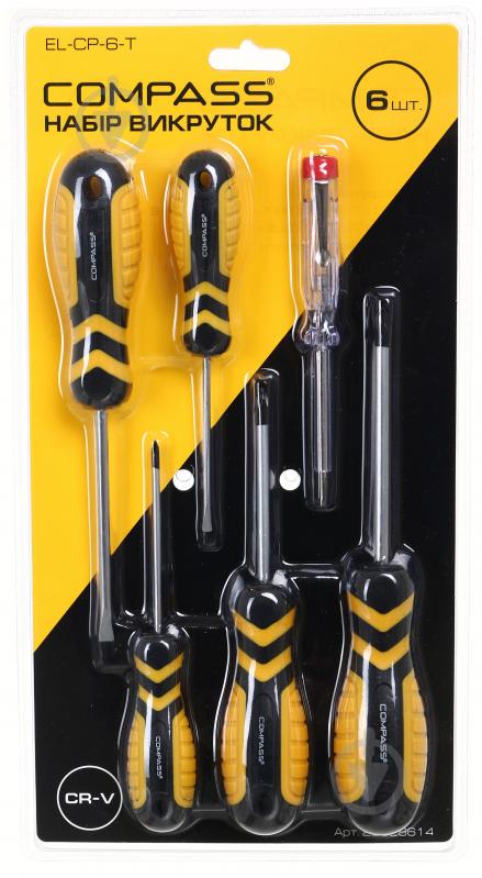 Набор отверток Compass 5 шт + индикатор напряжения EL-CP-6-T - фото 1 Набор отверток Compass 5 шт + индикатор напряжения EL-CP-6-T - фото 1