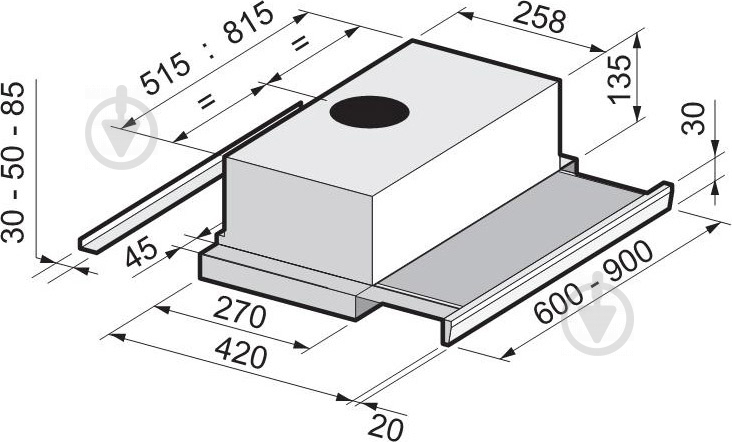 Вытяжка Zirtal SLIDE 60 BL - фото 4