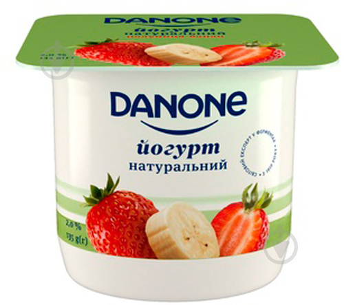 Йогурт Danone полуниця-банан 2% 135г (4820226162575) - фото 2