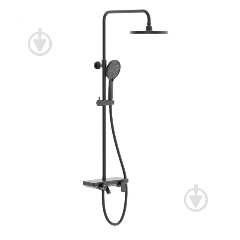Душова система Imprese MODUS D (змішувач для душа, душ d250 мм, лійка 3 режими, шланг 1500 мм PVC), чорний м - фото 1 Душова система Imprese MODUS D (змішувач для душа, душ d250 мм, лійка 3 режими, шланг 1500 мм PVC), чорний м - фото 1