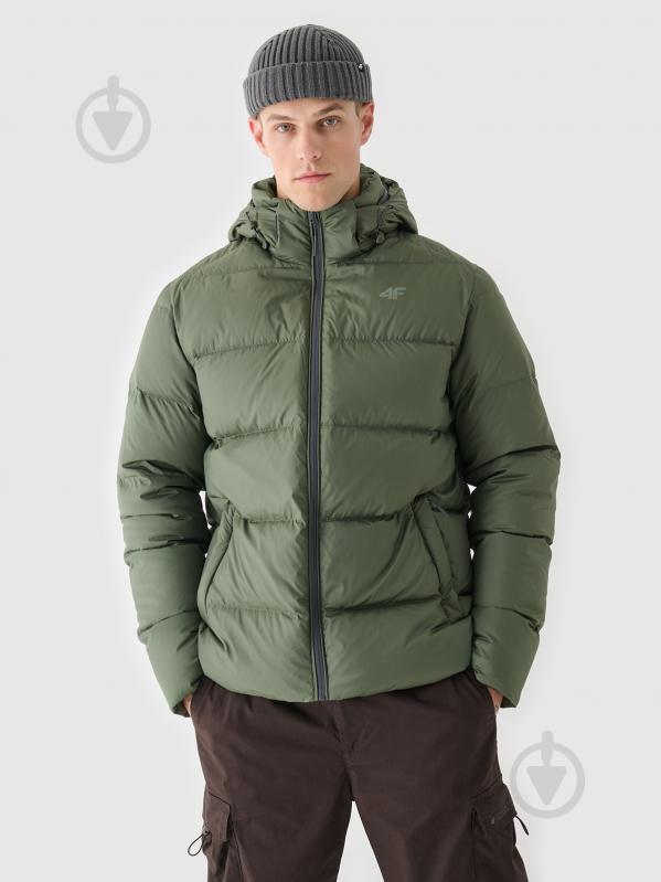 Пуховик мужской зимний 4F DOWN JACKET M513 4FWAW24TDJAM513-44S р.M хаки - фото 3