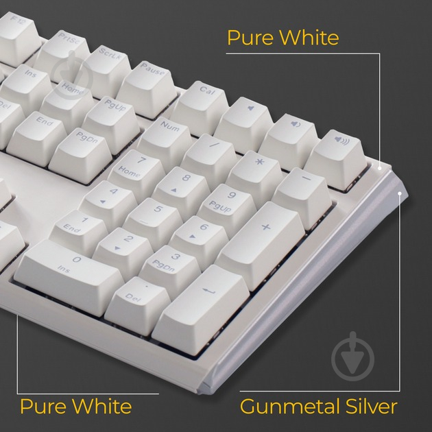 Клавіатура Ducky Ducky One 3 Cherry MX Speed Silver RGB UA (DKON2108ST-PUAPXPWWWSC1) white - фото 4