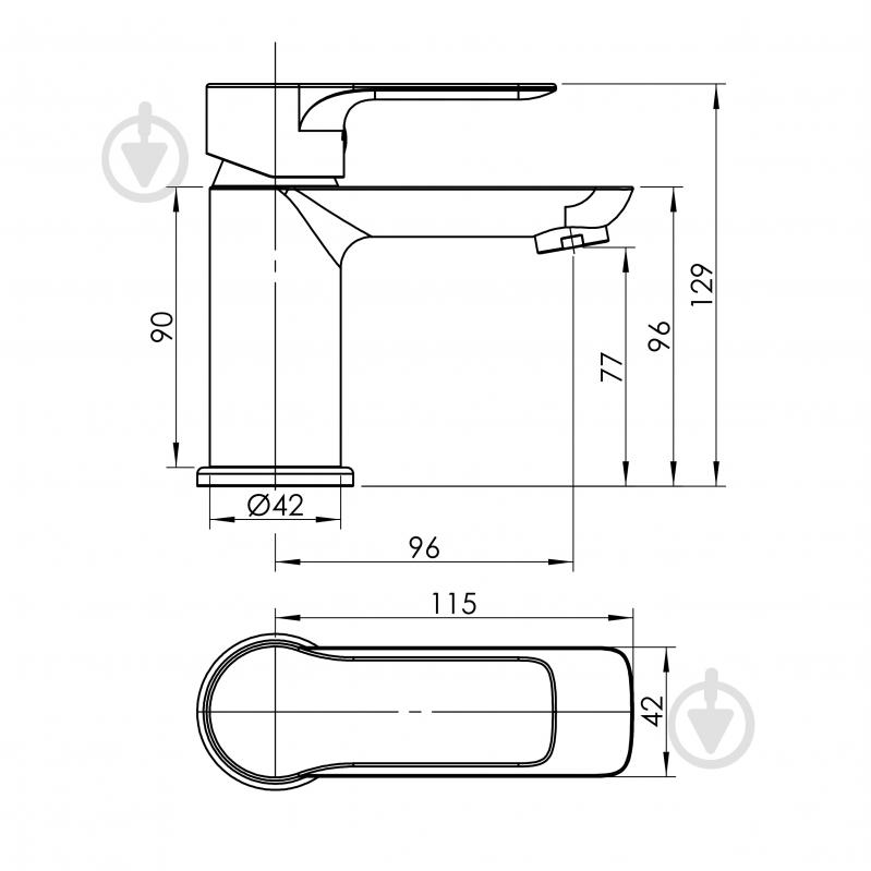 Змішувач для умивальника RJ PRIZE S, хром, 35 мм - фото 2 Змішувач для умивальника RJ PRIZE S, хром, 35 мм - фото 2