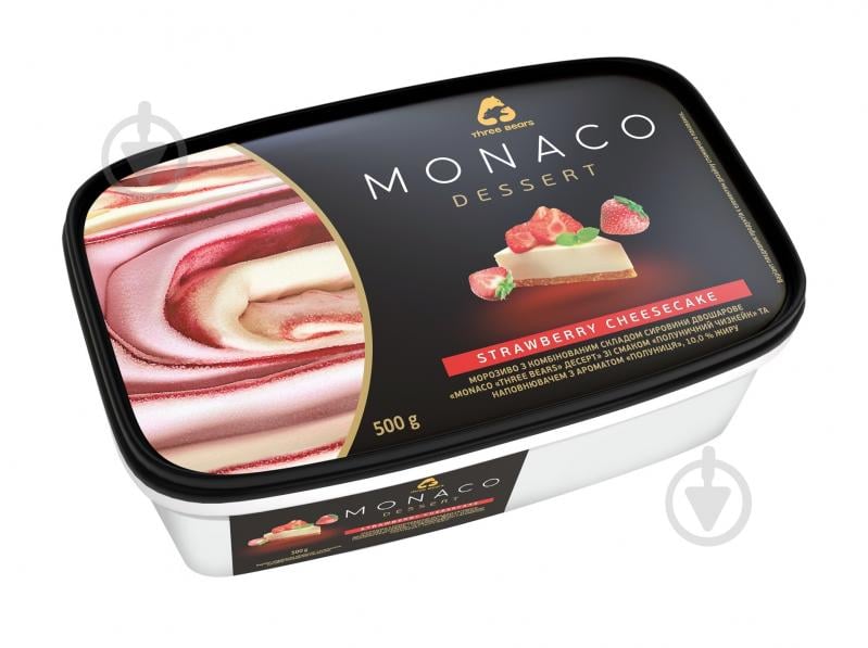 Мороженое Три Ведмеді Monaco Dessert клубничный чизкейк (4823086104686) - фото 2