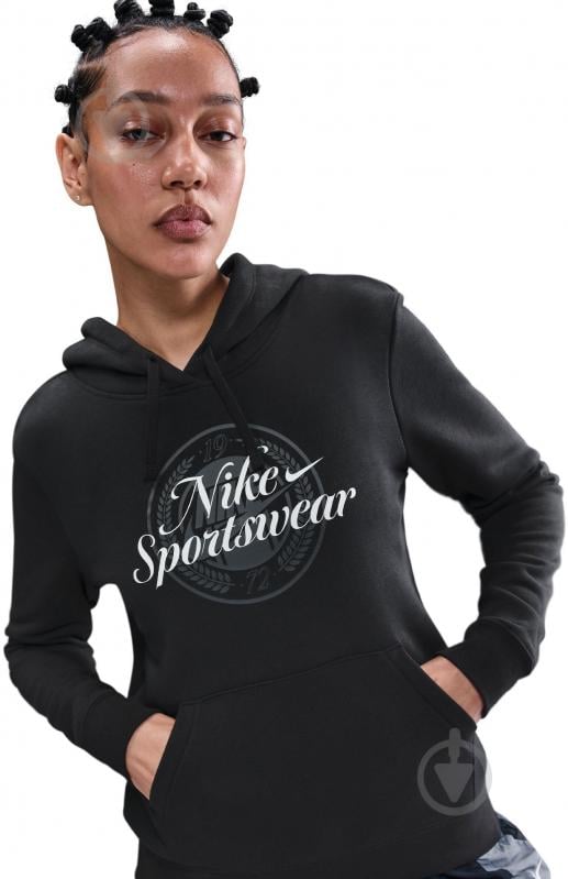 Джемпер Nike W NSW Club FLC GX STD PO HDY IH8496-010 р.L чорний - фото 5 Джемпер Nike W NSW Club FLC GX STD PO HDY IH8496-010 р.L чорний - фото 5