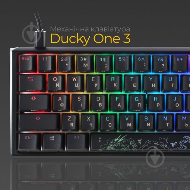 Клавиатура Ducky Ducky One 3 Mini Cherry MX Speed Silver RGB UA (DKON2161ST-PUAPXCLAWSC1) black - фото 8