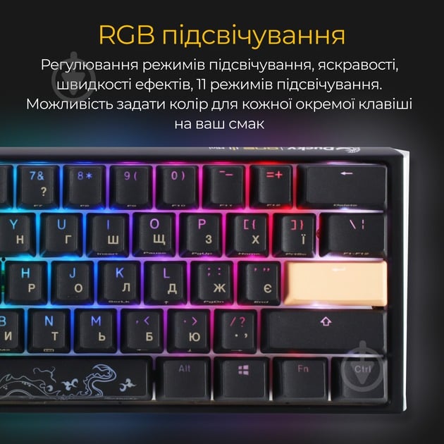 Клавиатура Ducky Ducky One 3 Mini Cherry MX Speed Silver RGB UA (DKON2161ST-PUAPXCLAWSC1) black - фото 7