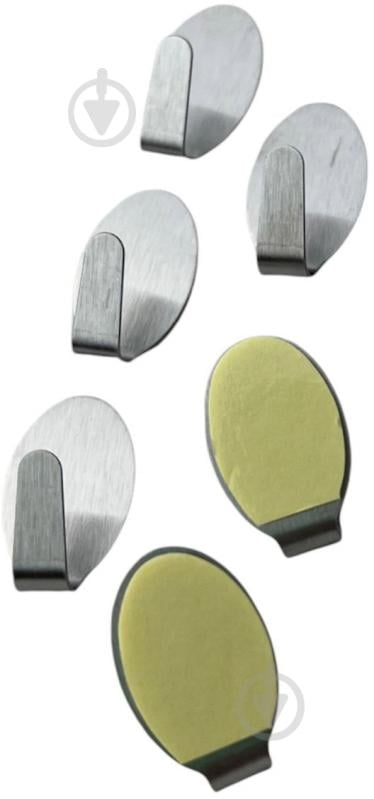 Крючок PRC самоклеющийся FLOCK набор 6 шт для мебели и ванной комнаты - фото 2