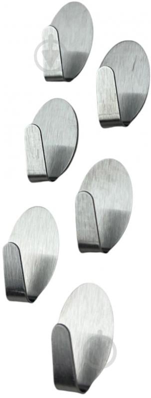 Крючок PRC самоклеющийся FLOCK набор 6 шт для мебели и ванной комнаты - фото 1