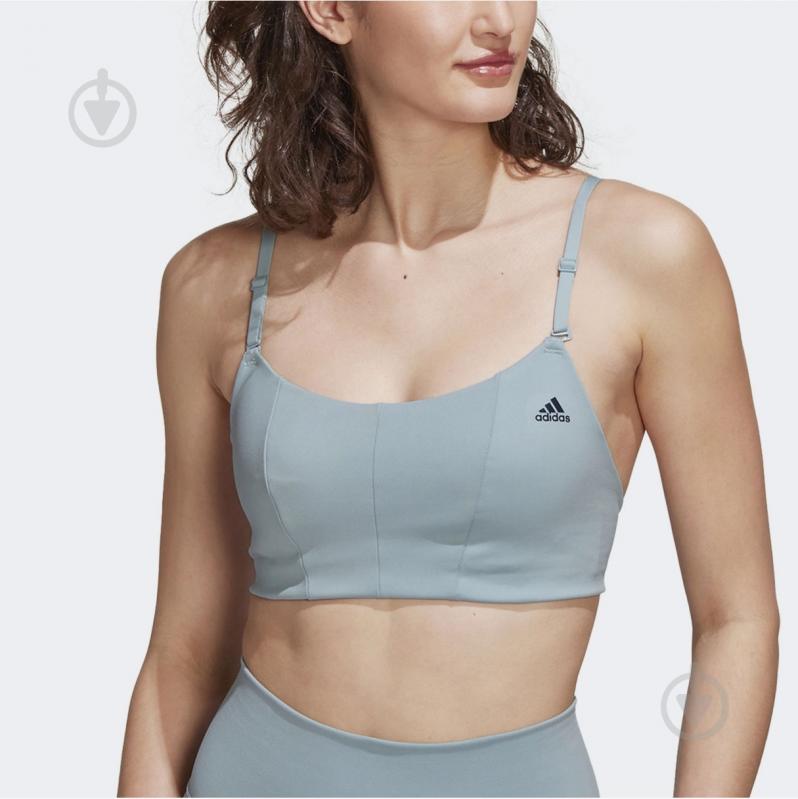 Бра Adidas Yoga Studio Light-Support Bra Light Blue HF2269 р.M-A/C серый - фото 3