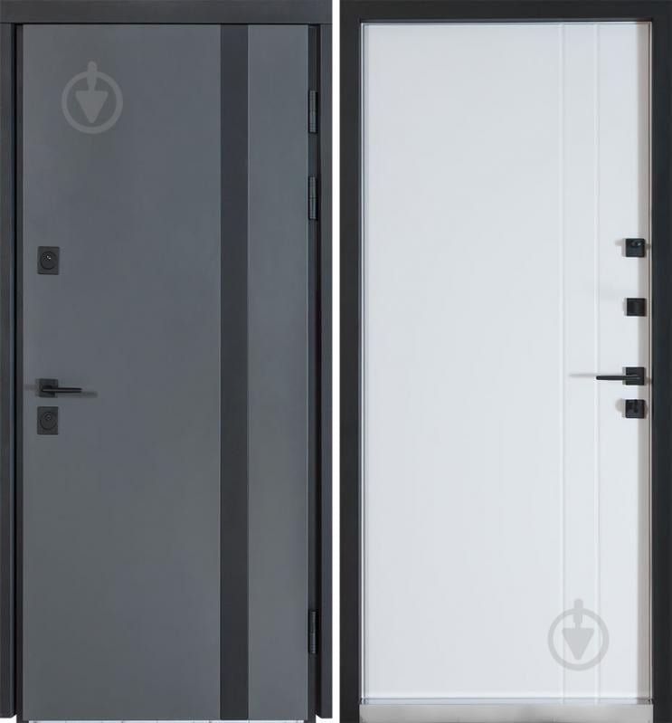 Двері вхідні Булат Котедж 710 білий атласний 2050x950 мм ліві - фото 1