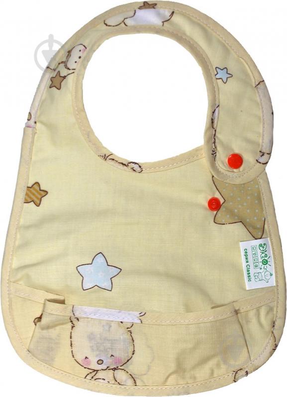 Слюнявчик Эко Пупс Classiс молочный - фото 1