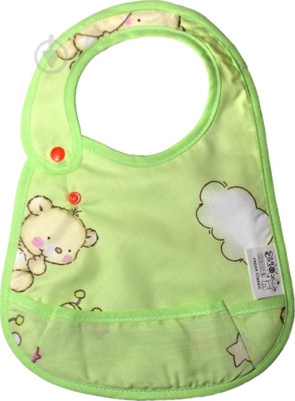 Слюнявчик Эко Пупс Classiс зеленый - фото 1