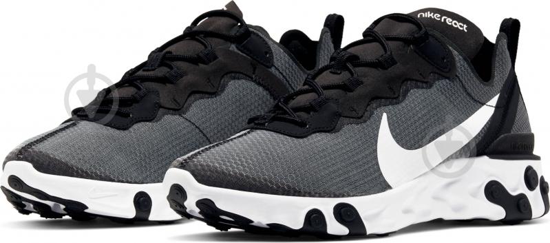 Кросівки чоловічі демісезонні Nike REACT ELEMENT 55 SE CI3831-002 р.42,5 чорні із білим - фото 1 Кросівки чоловічі демісезонні Nike REACT ELEMENT 55 SE CI3831-002 р.42,5 чорні із білим - фото 1