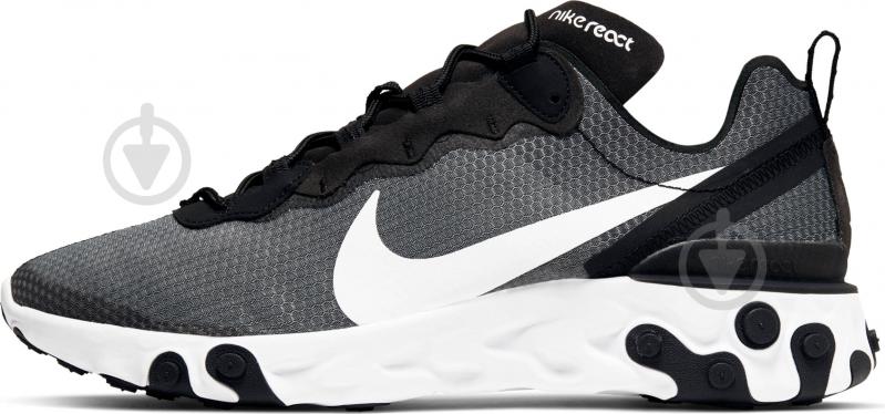 Кросівки чоловічі демісезонні Nike REACT ELEMENT 55 SE CI3831-002 р.42,5 чорні із білим - фото 5 Кросівки чоловічі демісезонні Nike REACT ELEMENT 55 SE CI3831-002 р.42,5 чорні із білим - фото 5