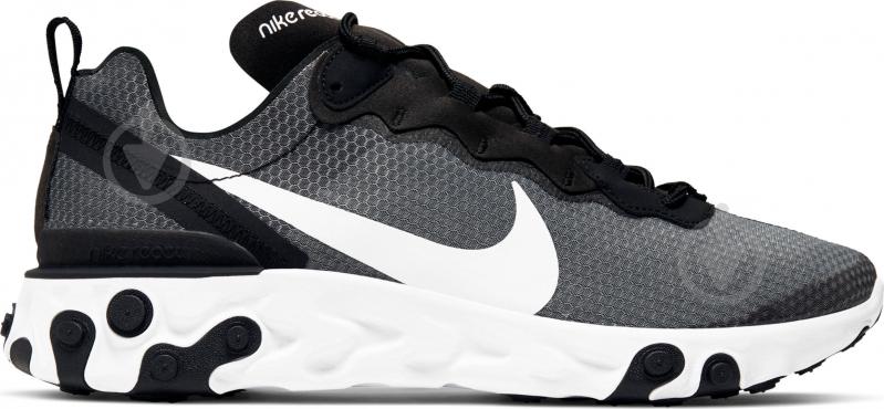 Кроссовки мужские демисезонные Nike REACT ELEMENT 55 SE CI3831-002 р.43 черные с белым - фото 3