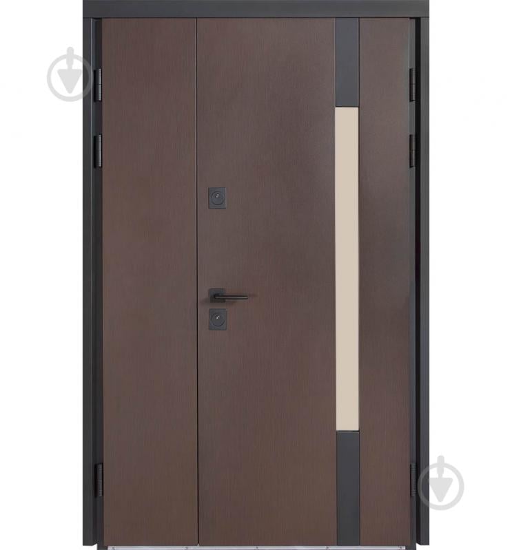 Двері вхідні Булат Термо Хаус 705 венге темний / венге темний 2050x1200 мм ліві - фото 1