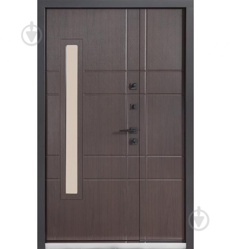 Двері вхідні Булат Термо Хаус 705 венге темний / венге темний 2050x1200 мм ліві - фото 2